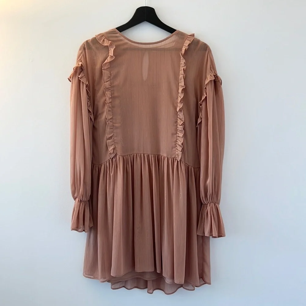 ZARA Chiffon Ruffle Mini Dress - Small - Picture 1 of 5